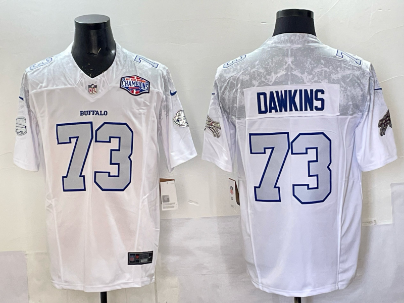 Men Buffalo Bills 73 Dawkins Nike White 2025 Rivalries Collection Limited NFL Jersey 005